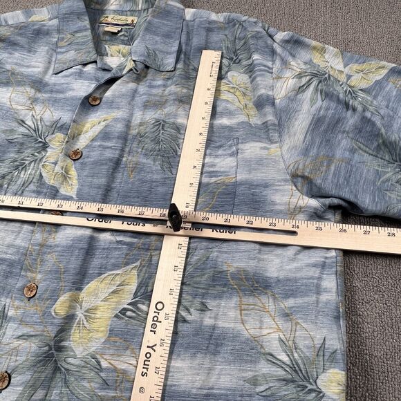 Kahala Shirt Adult Extra Large Floral Button Up Silk Linen Hawaiian Casual Men's - Picture 10 of 13